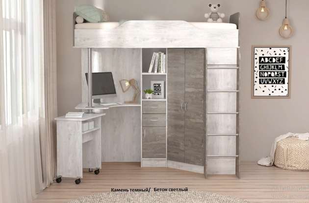 АКЦИЯ!!! Кровать -чердак «БРИЗ-1» фасад Камень темный!!!! в Нижнем Новгороде