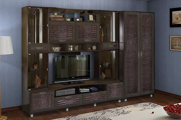 ВНИМАНИЕ!!!АКЦИЯ НА Гостиная "АЛЛЕГРО" вариант 4(ШК) ,кайман белый, коричневый!!! в Нижнем Новгороде