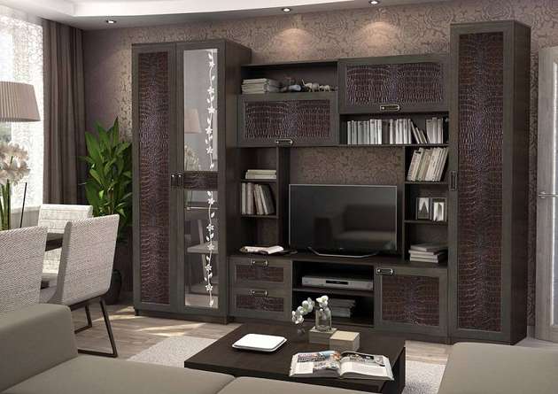 АКЦИЯ НА Гостиная "АЛЛЕГРО-6" экокожа Caiman темный!!!! в Нижнем Новгороде