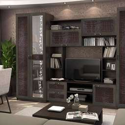 АКЦИЯ НА Гостиная "АЛЛЕГРО-6" экокожа Caiman темный!!!!