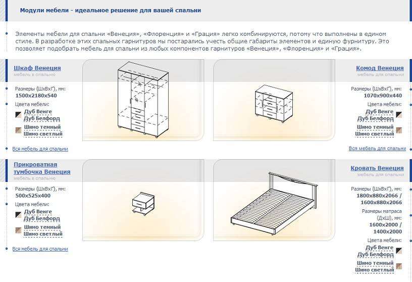 Спальный гарнитур «Венеция» (шимо) в Нижнем Новгороде фото 2