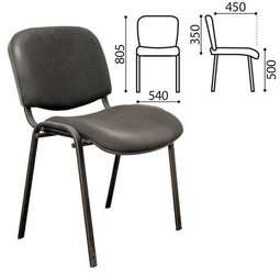 Стул для персонала и посетителей "ИЗО", черный каркас. кож. зам.