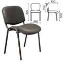 Стул для персонала и посетителей "ИЗО", черный каркас. кож. зам. в Нижнем Новгороде фото 1