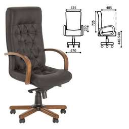 Кресло офисное "Fidel extra", кожа, дерево