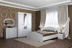 Спальный гарнитур «КЭТ-6» КЛАССИКА Жемчужный перламутр вариант-1