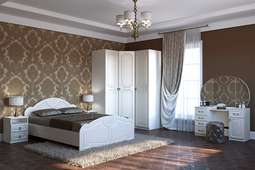 Спальный гарнитур «КЭТ-6» КЛАССИКА Жемчужный перламутр,компл.3
