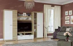 Гостиная «СОНАТА» комп.2, белый глянец (ПАМ)