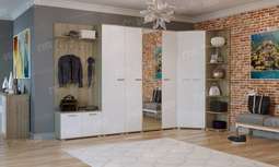 Прихожая «ИТАЛИЯ» модульная Белый глянец,комп.4 (Памир)