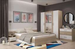 Спальный гарнитур «ЛЕСИ» СОНОМА/БЕЛЫЙ