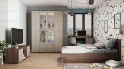 Спальный гарнитур «Сити» модульный комплект 2 (Террикон)