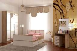 Спальный гарнитур «САКУРА» модульный (сонома/белый глянец)