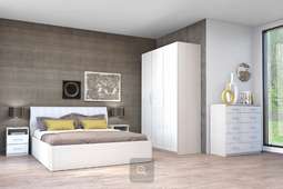 Спальный гарнитур «КЭТ-6» Белый глянец, модульный, комп.3