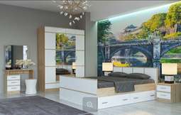 Спальный гарнитур «САКУРА комп.2 модульный Белый глянец
