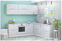 Кухня «ЭКО» Бетон вариант- 2 (2,4м х 2,4м) модульная