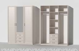 Шкаф 3-х ств. с ящиками «КЭТ-6» Рамка