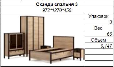 Спальный гарнитур «Сканди» модульный (МП) в Нижнем Новгороде фото 4