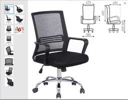 Кресло BRABIX "Daily MG-317", с подлокотниками, хром, черное