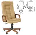 Кресло офисное "Atlant extra", кожа, дерево, черное.беж.коричн. в Нижнем Новгороде фото 3