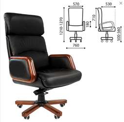 Кресло офисное "Президент", СН 417, кожа, черное