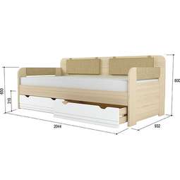 Кровать тахта «Стиль 900.4» Кофе с молоком (Аквилон)