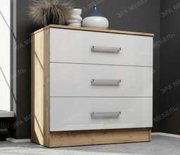 Комод «АДЕЛЬ» Дуб вотан-Белый гладкий (Эра)