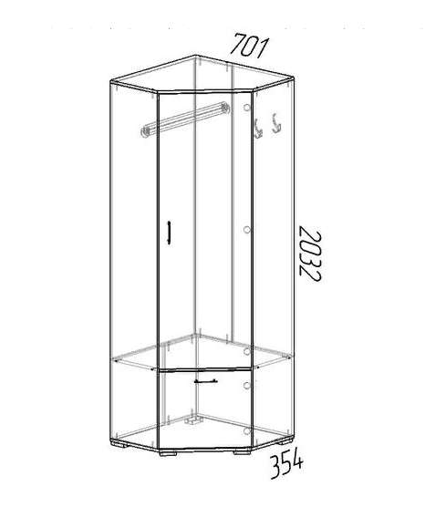 Шкаф угловой «НИКА» ШУ 701 (ЭРА) в Нижнем Новгороде фото 2
