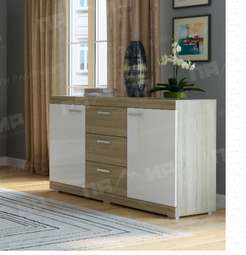 Комод «СОНАТА» (Сонома/Белый глянец)