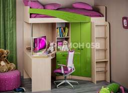 Кровать Чердак «БЕМБИ» МДФ разнообразие цвета