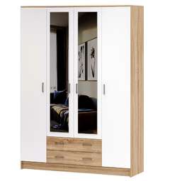 Шкаф 4-х створчатый «БЕАТРИС» Квадро Белый глянец (ПАМИР)