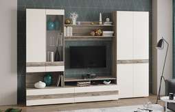 Стенка «Верда» (Дуб сонома трюфель/Слоновая кость)