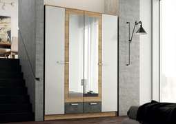 Шкаф «АДЕЛЬ» 1,6м (Эра) Дуб Вотан/Белый гладкий