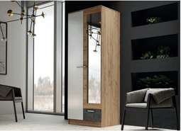 Шкаф «АДЕЛЬ» 0,8м Дуб Вотан/Белый гладкий (Эра)