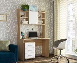 Письменно-компьютерный стол «ПКС-9» Белый глянец (Памир)