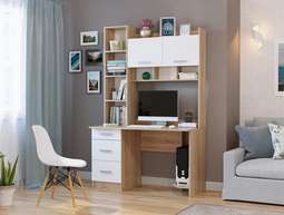 Компьютерный стол «ПКС-5» Белый глянец (Памир)