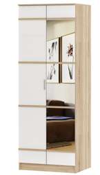 Шкаф 2-х ств. «САКУРА» Белый глянец с зеркалом (Памир)