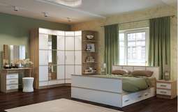 Спальный гарнитур «САКУРА» комп.3 модульный Белый глянец (Памир)