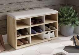 Тумба для обуви Тип 10 (Дуб Сонома/Белый Ясень)
