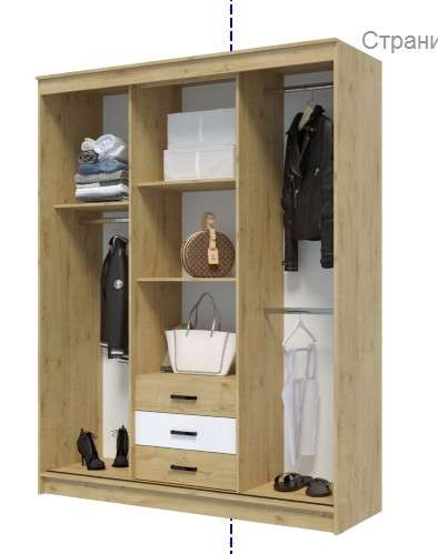 Шкаф-Купе «ЛОРД» (Дуб вотан/ Белый) в Нижнем Новгороде фото 2