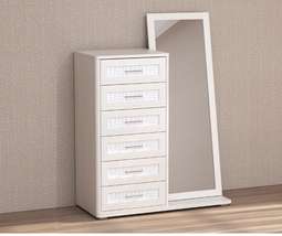 Комод «КЭТ-4» 6 ящиков с зеркалом