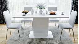 Стол обеденный раскладной тип 1 «Diamond» (Белый глянец)