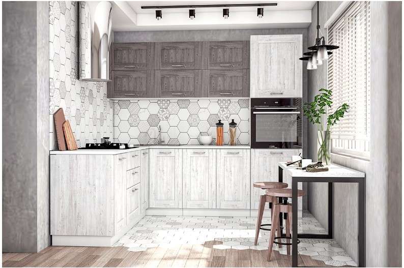 Кухня «ЛОФТ» вариант- 4 (2м х 2,4м) модульная в Нижнем Новгороде фото 1