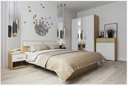 Кровать NEXT 73 Дуб Сонома /Белая Аляска