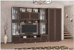 Гостиная «Аллегро вариант-4» со шкафом ,кайман белый, коричневый