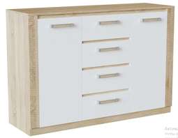 Комод «Элегия» КМ-101 (Дуб Сонома/Белый глянец)