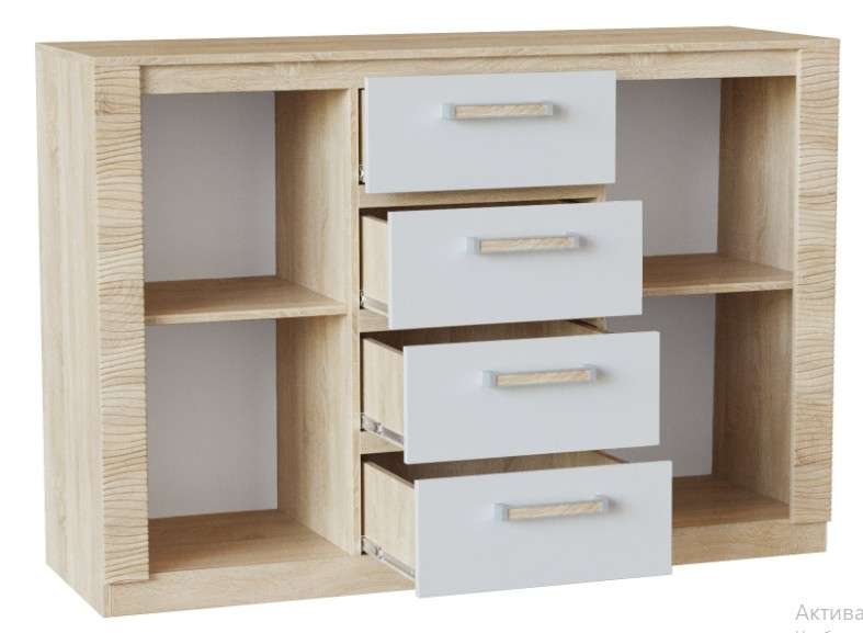 Комод «Элегия» КМ-101 (Дуб Сонома/Белый глянец) в Нижнем Новгороде фото 2