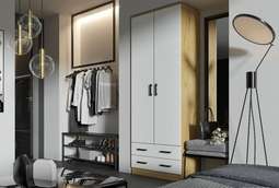 Шкаф 2-х створчатый «ДУЭТ» Дуб Вотан/Белый (Эра)