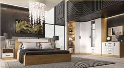 Спальный гарнитур «ЭКО» модульный Дуб Вотан/Белый