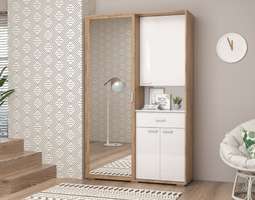 Прихожая «Иннэс-4» Дуб крафт золотой/Белый глянец