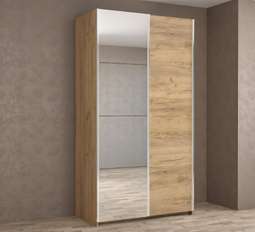 Шкаф-купе «ИННЭС-5» Дуб Крафт, Камень темный, Зеркало,4 ширины
