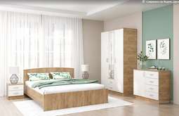 Спальный гарнитур «КЭТ-7» Дуб крафт золотой Набор-4